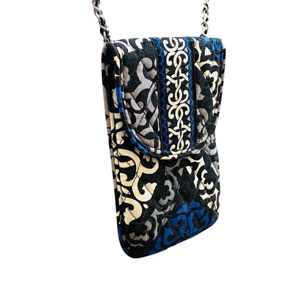 VERA BRADLEY  Woven Chain Strap Small Crossbody Mini Wallet Canterberry Cobalt